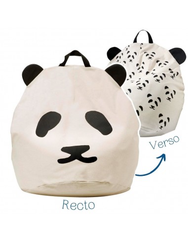 Pouf 100% coton non blanchi • Bini Original avec Pandas