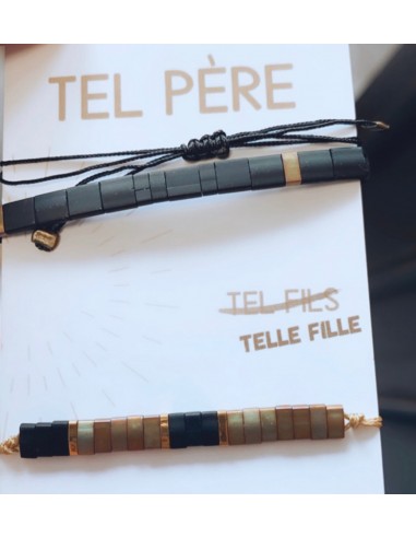 Bracelet tel père, tel fille - Noir & Kaki