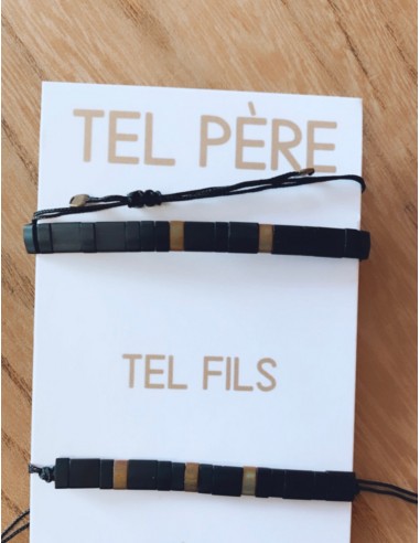 Bracelet tel père, tel fils - Noir & Kaki