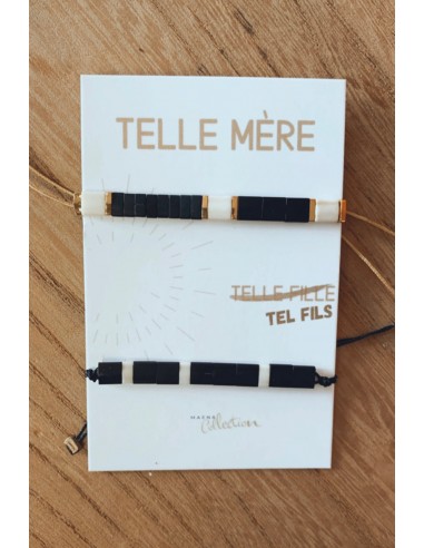 Bracelet tel mère, tel fils - Noir & Beige