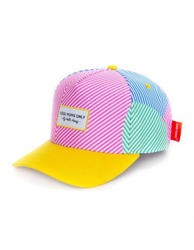 Casquette stripes rose & jaune • 2-5 ans (52CM)