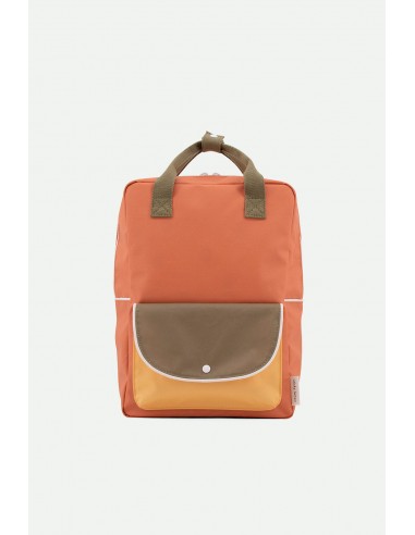 Grand sac à dos | orange + vert seventies + jaune rétro