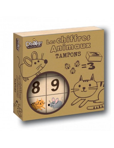 Coffret tampons chiffres et animaux