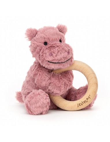 hochet peluche hippopotame rose