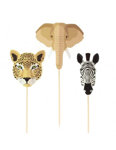 Ensemble Cake Toppers sur le thème Savane