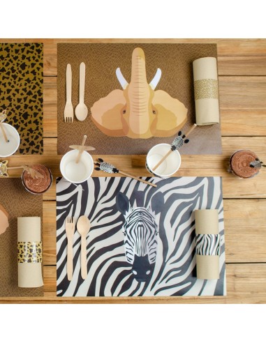 6 Sets de table en papier Savane